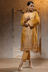 DA-1656 MUSTARD EMBROIDERED KURTA